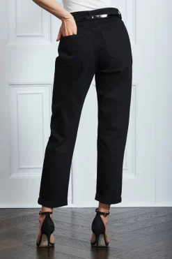 Black Girlfriend Jeans -Trendora Shop s23 s20bd008bk 060