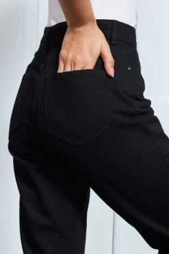 Black Girlfriend Jeans -Trendora Shop s23 s20bd008bk 091