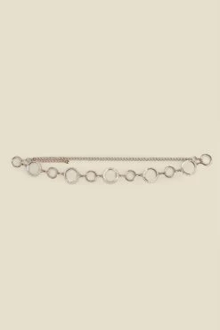 Circle Chain Waist Belt With Diamante Trim -Trendora Shop s23ac009mc c