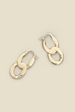 Gold Chain Link Earrings -Trendora Shop s23ac035mc0003 a
