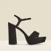 Arabella Black Suede Platform With Block Heel