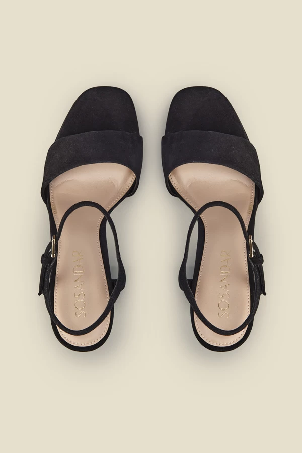 Arabella Black Suede Platform With Block Heel 3 Arabella Black Suede Platform With Block Heel - Image 3