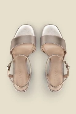 Arabella Rose Gold Leather Platform With Block Heel -Trendora Shop s23fw017mc0003 c