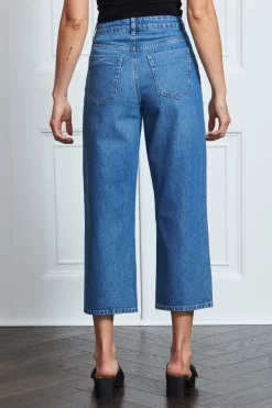Mid Blue Denim Culotte Jeans 10 Mid Blue Denim Culotte Jeans -Trendora Shop s36 s21bd020 s21tw137 072 1