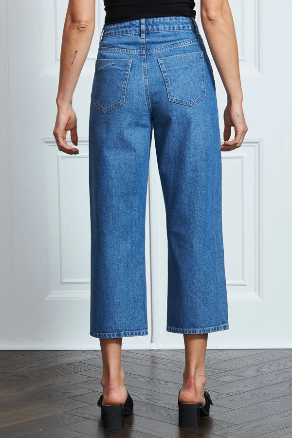 Mid Blue Denim Culotte Jeans 4 Mid Blue Denim Culotte Jeans - Image 4