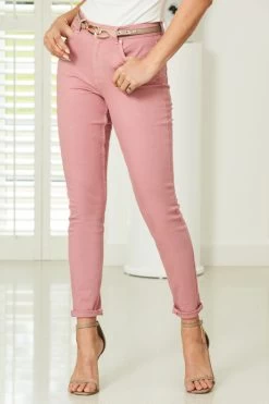 Dusky Pink Perfect Skinny Jeans -Trendora Shop s44 s21tk230pk 075