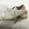 Victoria Natural V Detail Leather Trainers