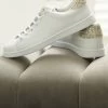 Victoria Cava Gold Glitter Back White Leather Trainers
