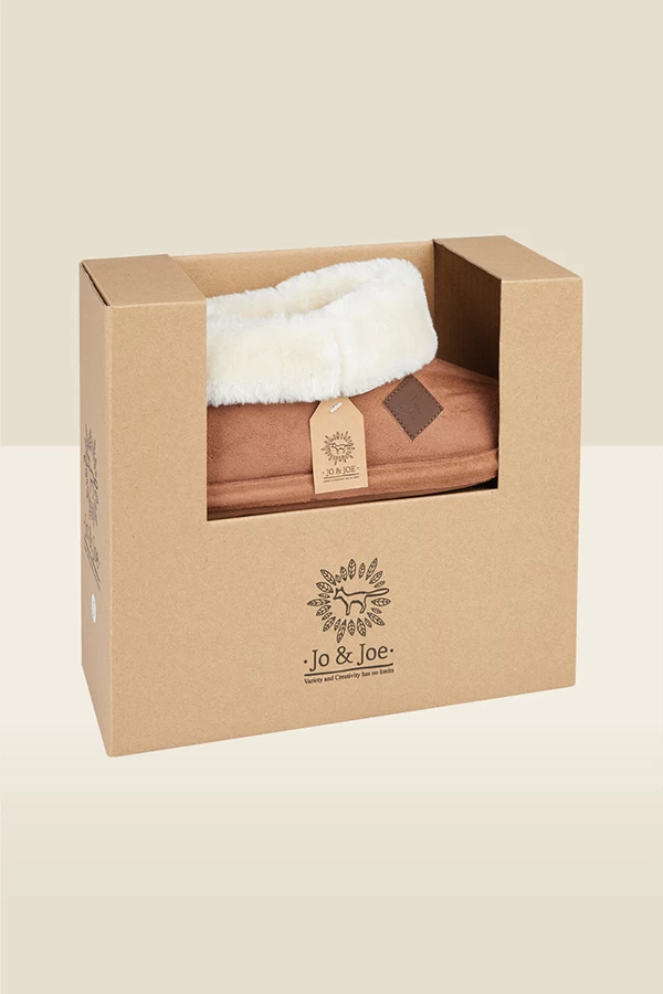 Cognac Faux Fur Lined Bootie Slippers 2 Cognac Faux Fur Lined Bootie Slippers - Image 2