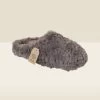Grey Faux Fur Mule Slippers