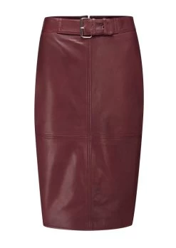 Burgundy Leather Buckle Detail Pencil Skirt 14 Burgundy Leather Buckle Detail Pencil Skirt -Trendora Shop small web sa17st05 leather buckle detail pancil skirt burgundy