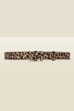 Leopard Pony Waist Belt With Gold Square Buckle 7 Leopard Pony Waist Belt With Gold Square Buckle -Trendora Shop sosandar belts 009