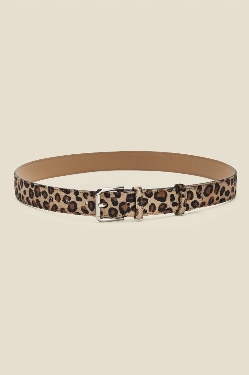 Leopard Pony Waist Belt With Gold Square Buckle 2 Leopard Pony Waist Belt With Gold Square Buckle - Image 2