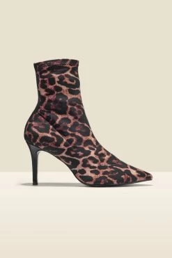 Ava Leopard Stretch Sock Boot