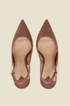 Sierra Taupe Suede Slingback Court Shoe 10 Sierra Taupe Suede Slingback Court Shoe -Trendora Shop suede courts 3