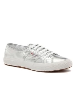 Superga 2750 Silver Metallic Trainers -Trendora Shop superga silver 1 1