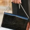 Black Snake Faux Leather Clutch Bag