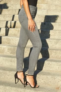 Grey Zip Detail Skinny Biker Jeans -Trendora Shop web 13 a21ol005 a20bd002gy 159