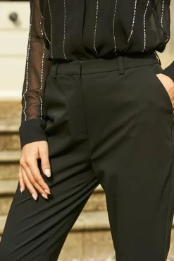 Black Tapered Trousers With Pockets -Trendora Shop web 36 a21bw009bk a20tw026bk 114 1