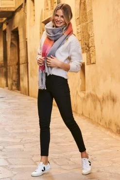 Grey, Pink & Red Ultra Soft Oversized Scarf 13 Grey, Pink & Red Ultra Soft Oversized Scarf -Trendora Shop web scarf 027