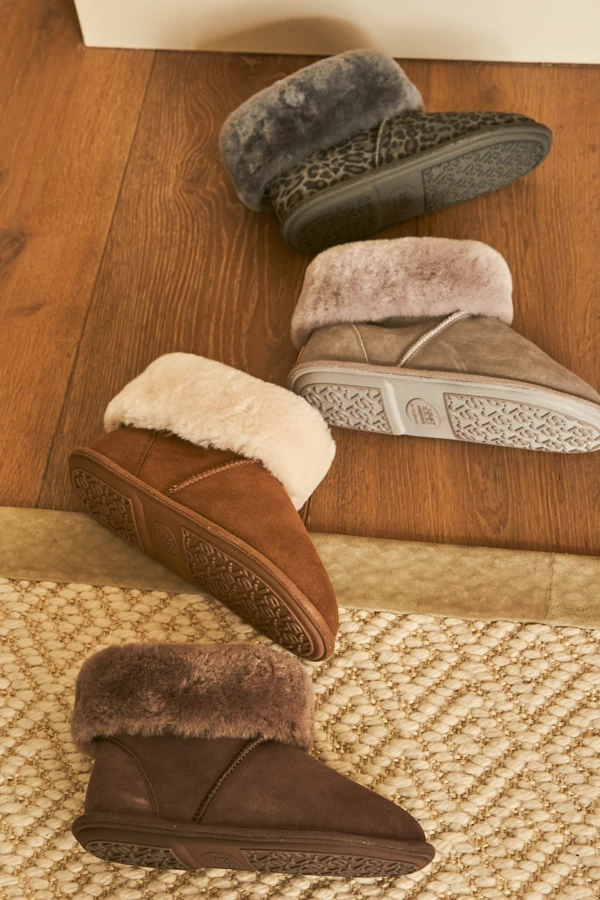 Just Sheepskin Grey Animal Print Suede Slipper Booties 5 Just Sheepskin Grey Animal Print Suede Slipper Booties - Image 5