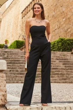 Black Premium Bandeau Wide Leg Jumpsuit With Pockets -Trendora Shop web 06 a22jw005bk0001 176