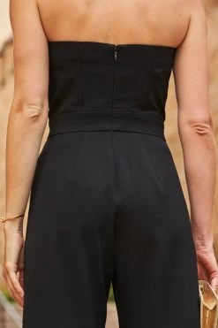 Black Premium Bandeau Wide Leg Jumpsuit With Pockets -Trendora Shop web 06 a22jw005bk0001 200