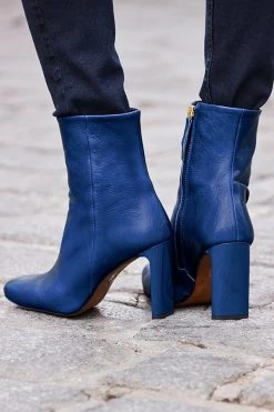 Riley Electric Blue Leather Slim Heel Ankle Boot -Trendora Shop web 07 aod005bk0001 stj06be0007 afw07be0001 370 blue rt