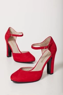 Red Suede Shoe -Trendora Shop web 080118 sosandar january ecom 17 ss18fw03 2586