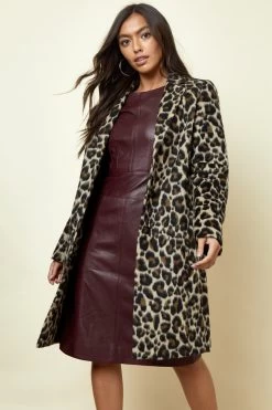 Burgundy Leather Panelled Shift Dress -Trendora Shop web 120819ss0020 6