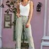 Sage Green Slim Leg Mom Jeans