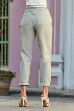 Sage Green Slim Leg Mom Jeans -Trendora Shop web 129 s20bd004gn0005 117