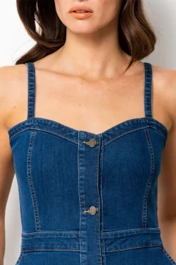Mid Blue Button Front Denim Dress 9 Mid Blue Button Front Denim Dress -Trendora Shop web 14052019 sosandar 3093 crop