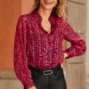 Pink & Black Animal Print Luxe Stripe Detail Blouse