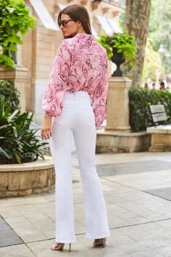 White Kick Flare Jeans -Trendora Shop web 14 s21tw070picv01 050 2