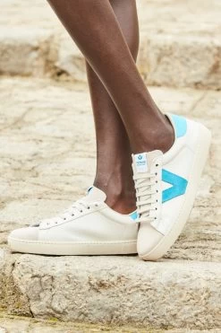 Victoria Turquoise V Detail Leather Trainers -Trendora Shop web 17 21tk106mc0005 068