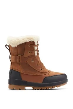 Sorel Tan Leather Shearling Collar Hiker Boots -Trendora Shop web 1930321 242 f