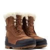Sorel Tan Leather Shearling Collar Hiker Boots