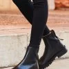 Black Chunky Sole Leather Chelsea Boot