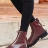 Wine Chunky Sole Leather Chelsea Boot