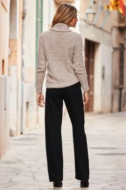 Black Wide Leg Jeans With Rose Gold Button Detail -Trendora Shop web 20 a21tw038rdcv01 125 1