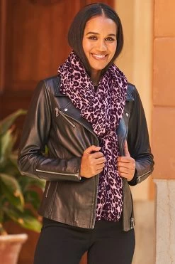 Pink Animal Print Scarf