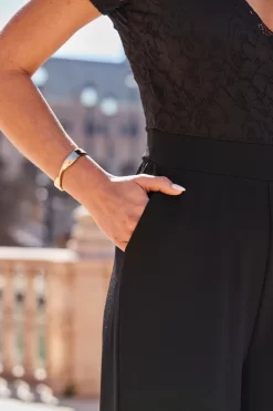 Black Lace Detail Cap Sleeve Jumpsuit -Trendora Shop web 2303 06 s22jj026bk0001 06 0179