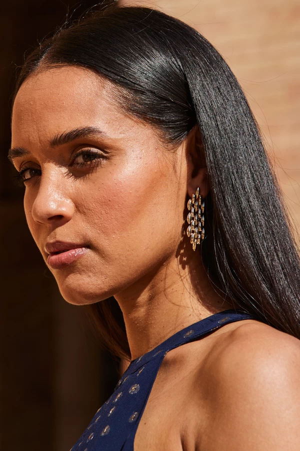 Gold Flat Chain Link Earrings 1 Gold Flat Chain Link Earrings