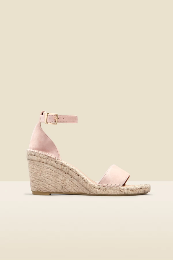 Poesy Blush Pink Suede Wedge Espadrille 2 Poesy Blush Pink Suede Wedge Espadrille - Image 2
