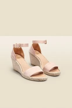 Poesy Blush Pink Suede Wedge Espadrille