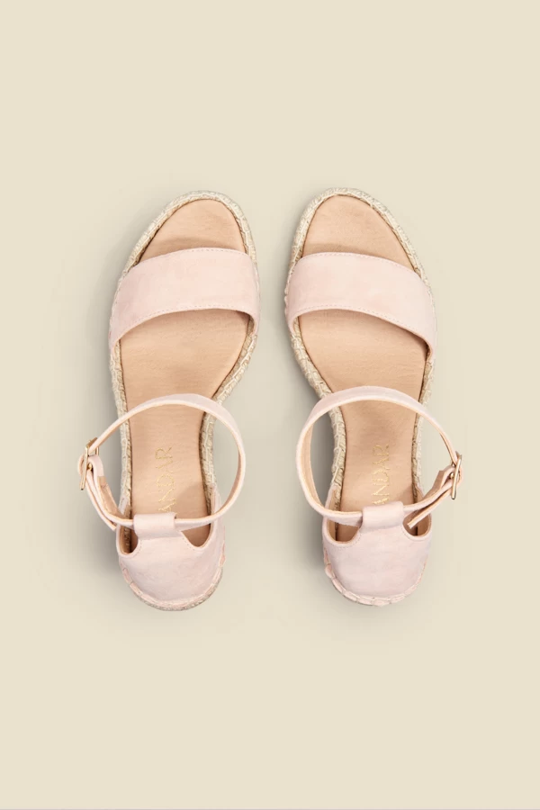 Poesy Blush Pink Suede Wedge Espadrille 3 Poesy Blush Pink Suede Wedge Espadrille - Image 3