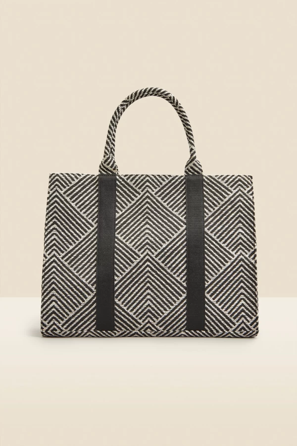 Black & White Geometric Tote Bag 2 Black & White Geometric Tote Bag - Image 2