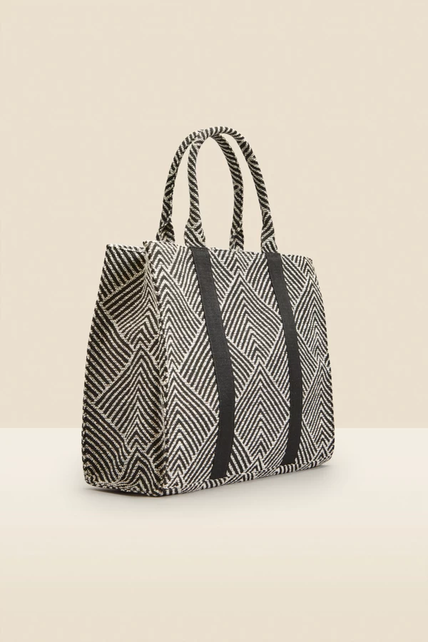 Black & White Geometric Tote Bag 3 Black & White Geometric Tote Bag - Image 3