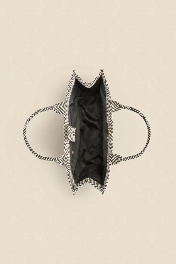 Black & White Geometric Tote Bag 4 Black & White Geometric Tote Bag - Image 4